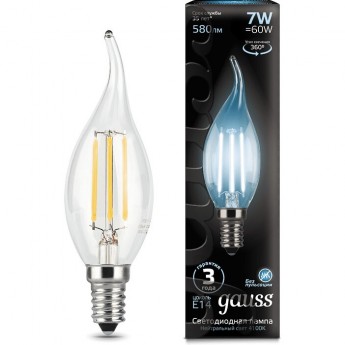 Лампа GAUSS LED BLACK FILAMENT CANDLE TAILED E14 7W 4100К