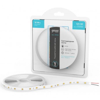 Лента GAUSS BASIC LED 5050/60 12V 10W/m 700lm/m 4000K 10mm IP20 1m