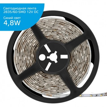 Лента GAUSS LED ELEMENTARY 2835/60-SMD 4.8W 12V DC IP66 (ZIP BAG 5 м) синий