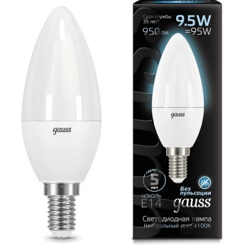 Светодиодная лампа GAUSS LED BLACK CANDLE E14 9.5W 4100К